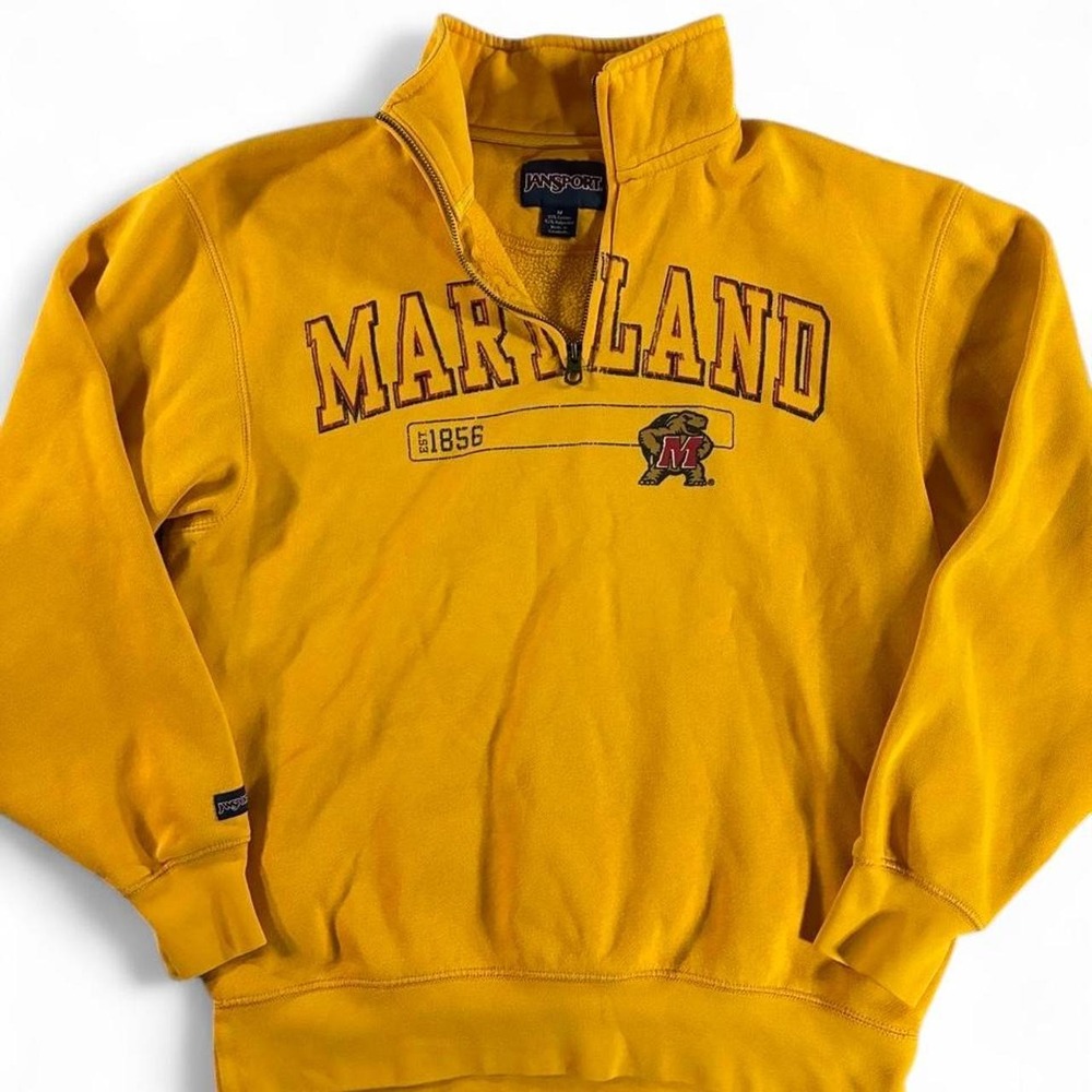 Vintage/Y2K Jansport Maryland Terps quarter zip mock neck sweatshirt. Men's med